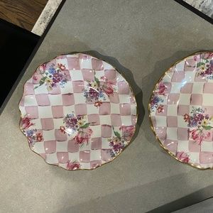 Mackenzie Childs Pink "Rose Petal" Plates (2)